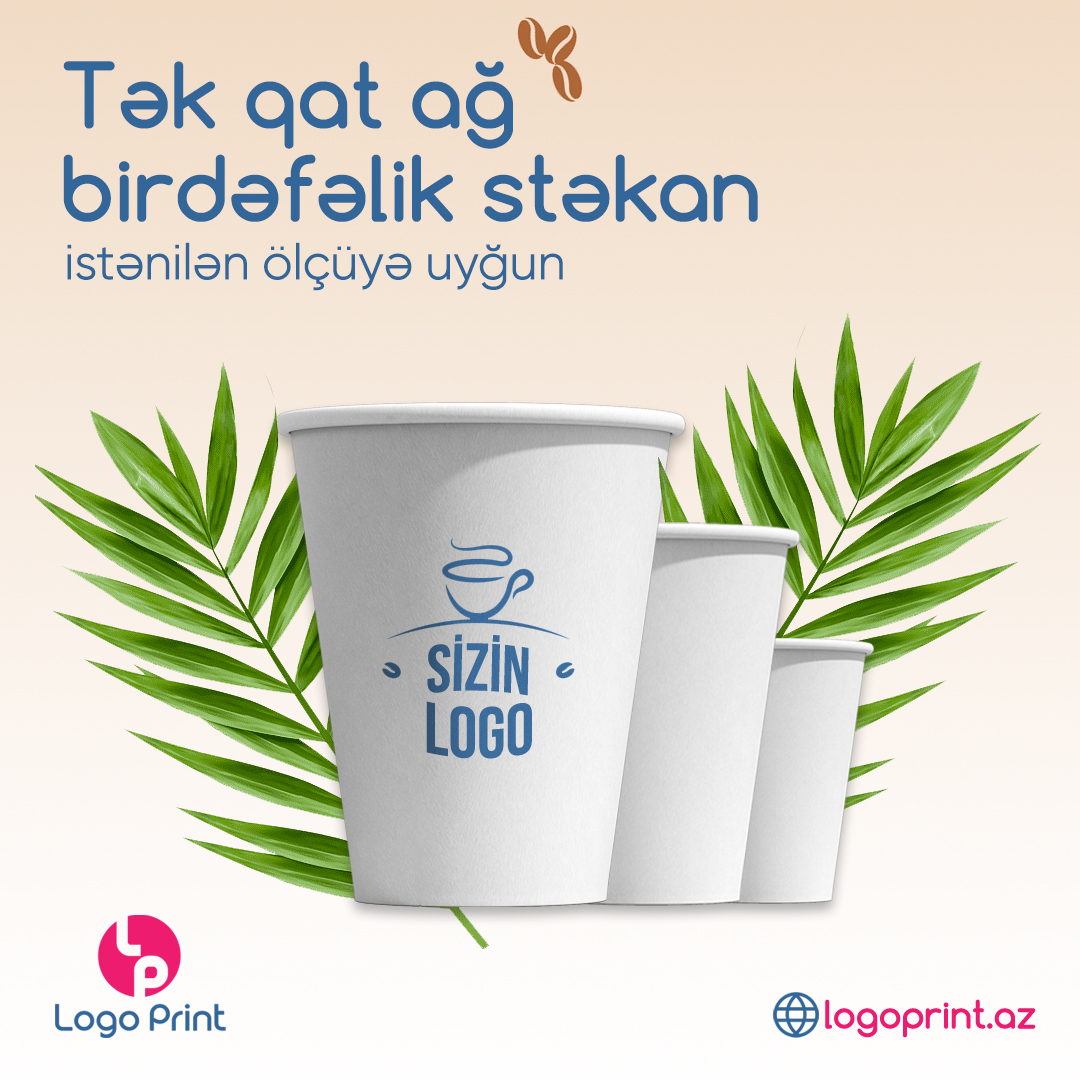Ağ tək qat birdəfəlik stəkan